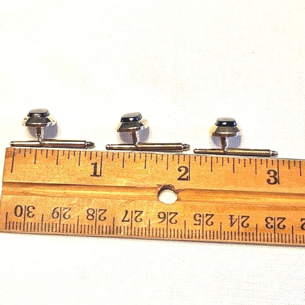 Vintage Onyx and Silver Tuxedo Buttons & Shirt Studs